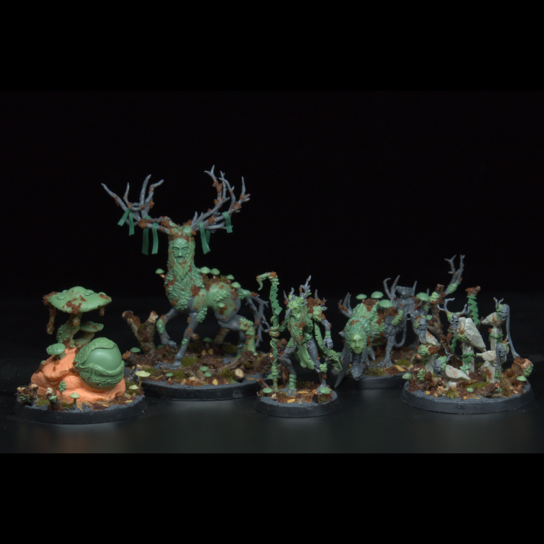 Japanese Inspired Gnarl Warband from 'The Weald'. Kitbashed by Weird Witticism.